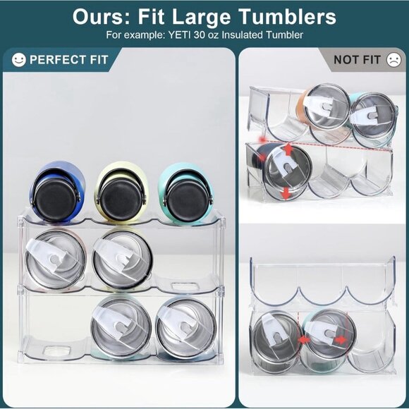 3 Tier Hold 9 Stackable Water Bottle Organizer for Home Countertop Fridge Pantry - Picture 3 of 8